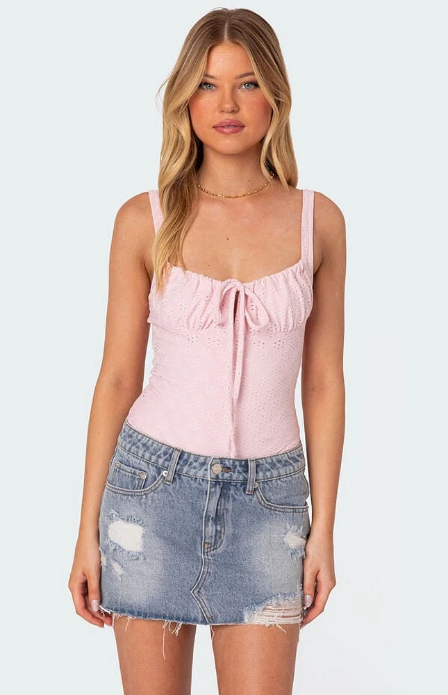 Edikted Carol Eyelet Bodysuit