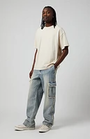 Pacsun Light Indigo Frayed Baggy Cargo Jeans