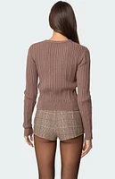 Edikted Beverly Bow Cable Knit Sweater