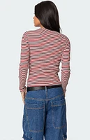 Edikted Corina Ribbed Stripey Long Sleeve T-Shirt