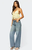 Edikted Zephi Split Front Ruffled Top