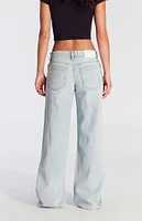 PacSun Casey Asymmetrical Low Rise Baggy Jeans Light Indigo