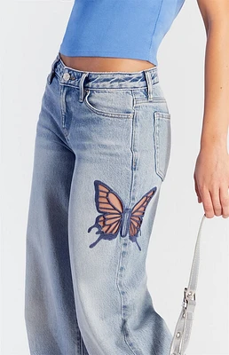Pacsun Casey Butterfly Applique Low Rise Baggy Jeans