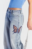 Pacsun Casey Butterfly Applique Low Rise Baggy Jeans