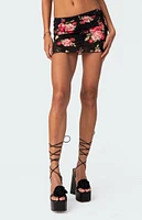 Edikted Portofino Printed Sheer Lace Mini Skirt