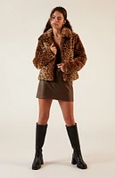 PacSun Leopard Faux Fur Jacket