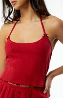 Est. PAC 1980 Hazel Pointelle Halter Tank Top