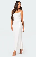Edikted Nellie Sequin Open Back Maxi Dress