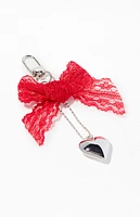 LA Hearts Lace Bow Heart Bag Charm Keychain