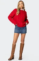 Edikted Acacia Oversized Cable Knit Sweater