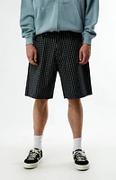 Obey Plaid Baggy Denim Shorts