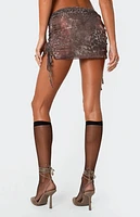 Edikted Leopard Printed Mesh Mini Skirt
