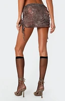 Edikted Leopard Printed Mesh Mini Skirt