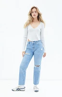 PacSun Medium Indigo Ripped '90s Straight Leg Jeans