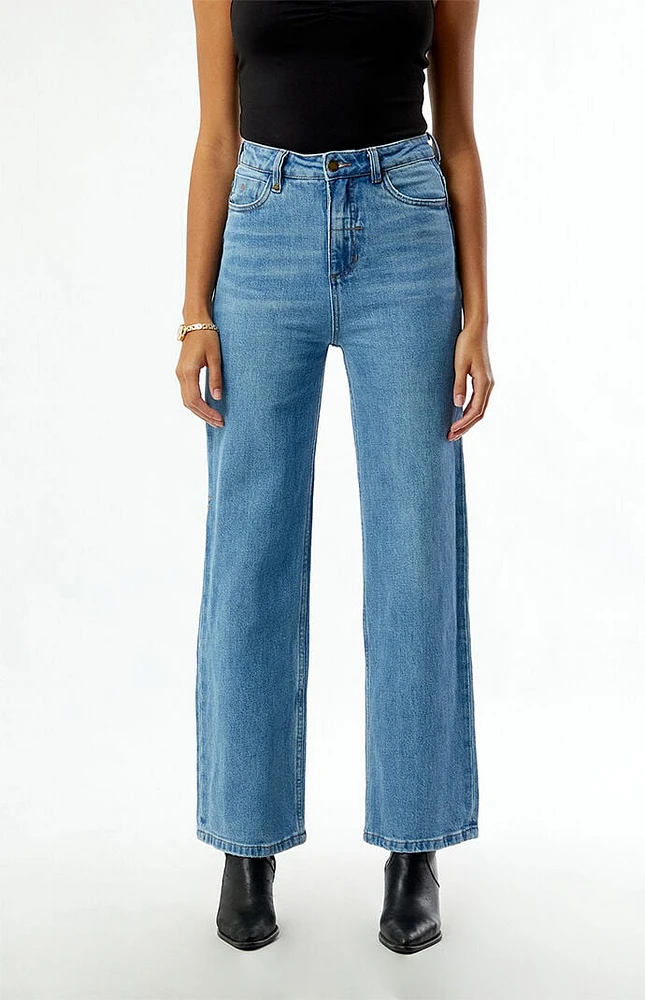 Thrills Cherry Stretch High Waisted Straight Leg Jeans