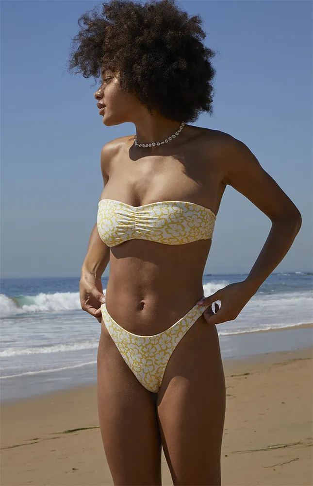 LA Hearts by PacSun Yellow Cari High Cut Skimpy Bikini Bottom
