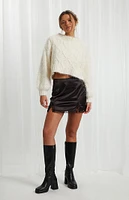 Satin Lace Mini Skirt