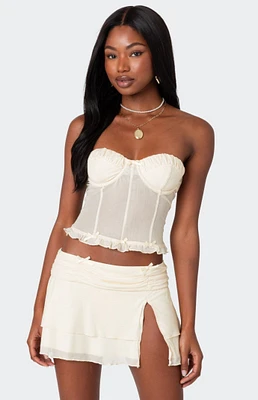 Edikted Jojo Strapless Sheer Mesh Corset