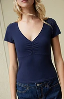 John Galt Navy Cinched Top