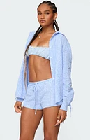 Edikted Lira Oversized Gingham Button Up Shirt
