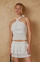 Your Favorite Amelia Eyelet Halter Top