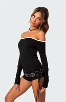 Edikted Captain Contrast Off Shoulder Top