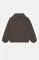 Fear of God Essentials Brown Brushed Yarn Hooded Bomber Jacket