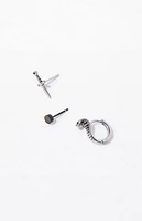 Pacsun 3 Piece Silver Dagger Earrings