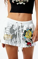 Ed Hardy Rose Heart Sweat Shorts