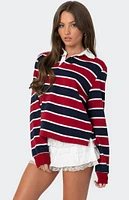 Edikted Hanna Striped Collared Shirt