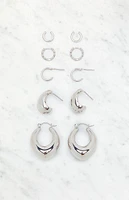 LA Hearts 5 Pack Chunky Hoop Earrings