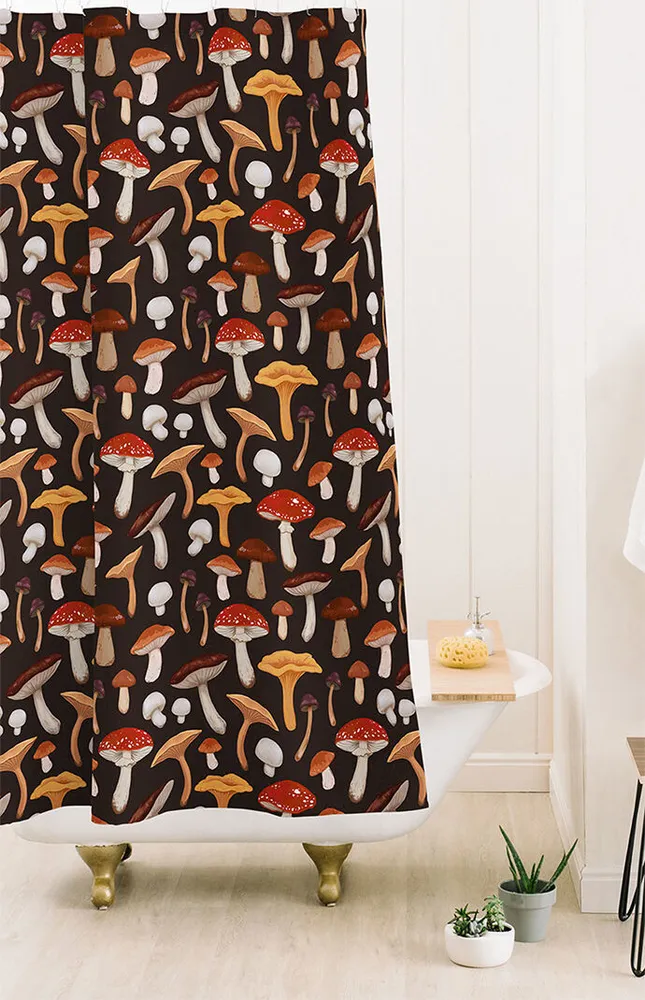 Avenie Mushroom Medley Pattern Shower Curtain