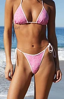 Pacsun Pink Snakeskin Corinne Tie Side Bikini Bottom
