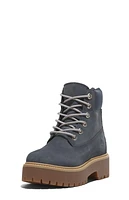 Timberland Women's Dark Blue Nubuck Stone Street 6inch Lace-Up Waterproof Boots