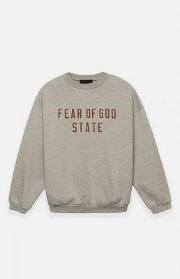 Fear of God Essentials Dark Heather Oatmeal Fleece Crew Neck Sweatshirt