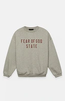 Fear of God Essentials Dark Heather Oatmeal Fleece Crew Neck Sweatshirt