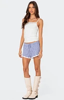 Edikted Patty Striped Lace Trim Shorts