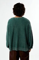 Pacsun Green Textured Crew Neck Sweater