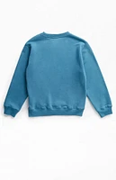 PacSun Kids Blue Embroidered Crew Neck Sweatshirt