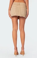 Edikted Charli Frayed Denim Mini Skirt