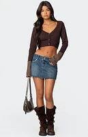 Edikted Color Block Flared Sleeve Cardigan