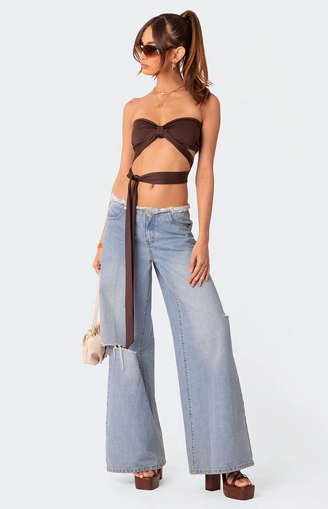 Edikted Wyatt Wrap Tie Bandeau Top