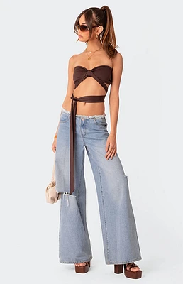 Edikted Wyatt Wrap Tie Bandeau Top