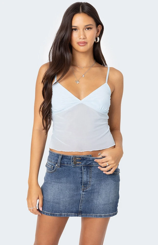 Edikted Serafina Sheer Mesh Tank Top