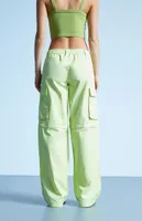 PacSun Lime Zip Off Low Rise Puddle Pants