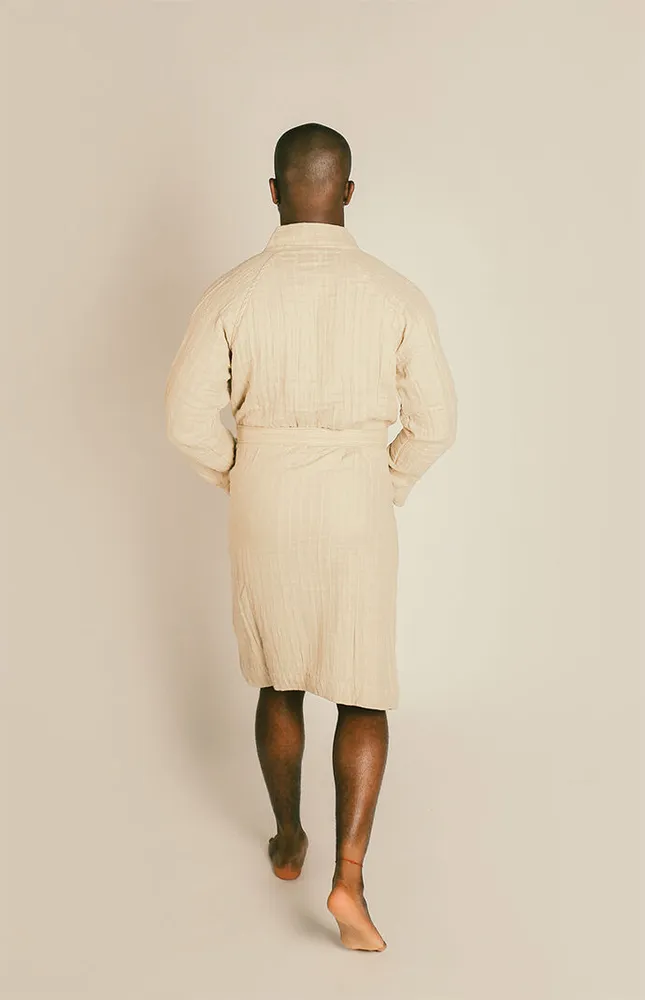 Organic Sand Gauzy Robe