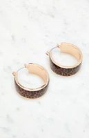 LA Hearts Leopard Hoop Earrings