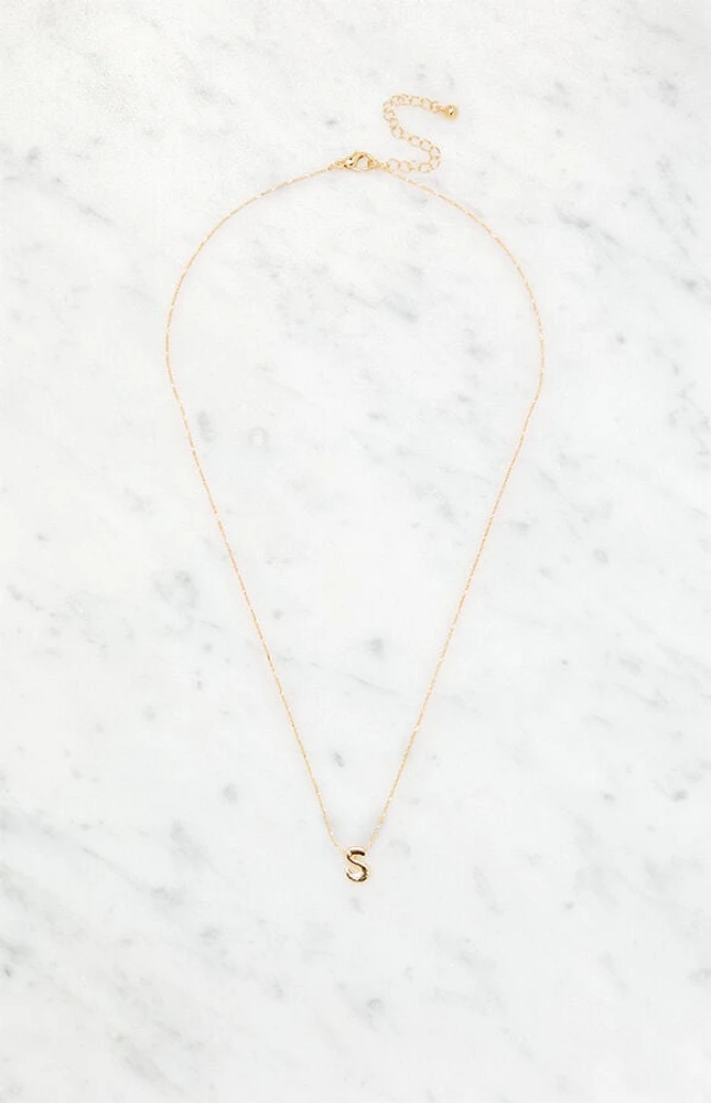 LA Hearts S Initial 14K Gold Plated Necklace