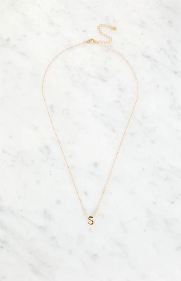 LA Hearts S Initial 14K Gold Plated Necklace