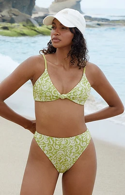 Dippin' Daisy's Green Ribbed Seashore High Waisted Bikini Bottom